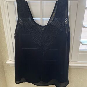 Astr Black Sheer Detail Top